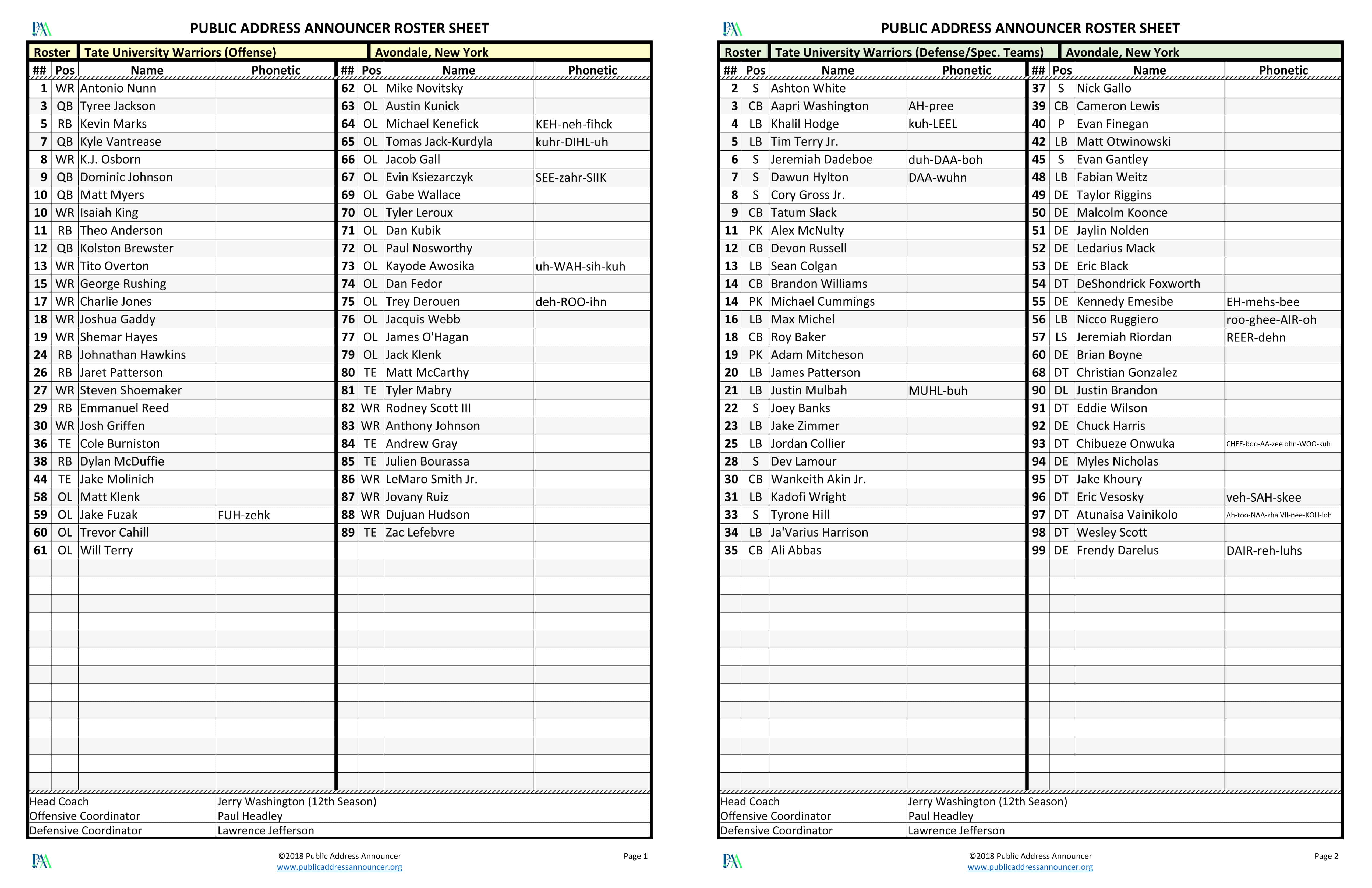 Printable Hockey Lineup Cards