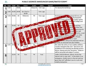 Public Address Announcer Approval