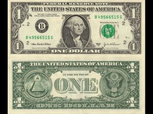 Public Address Announcer Dollar Bill Front and Back