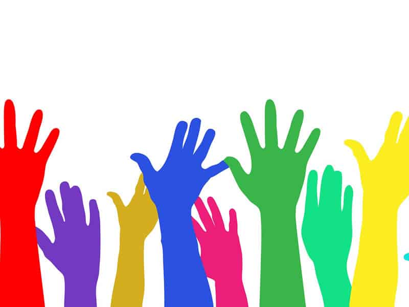 Public Address Announcer Raised Hands
