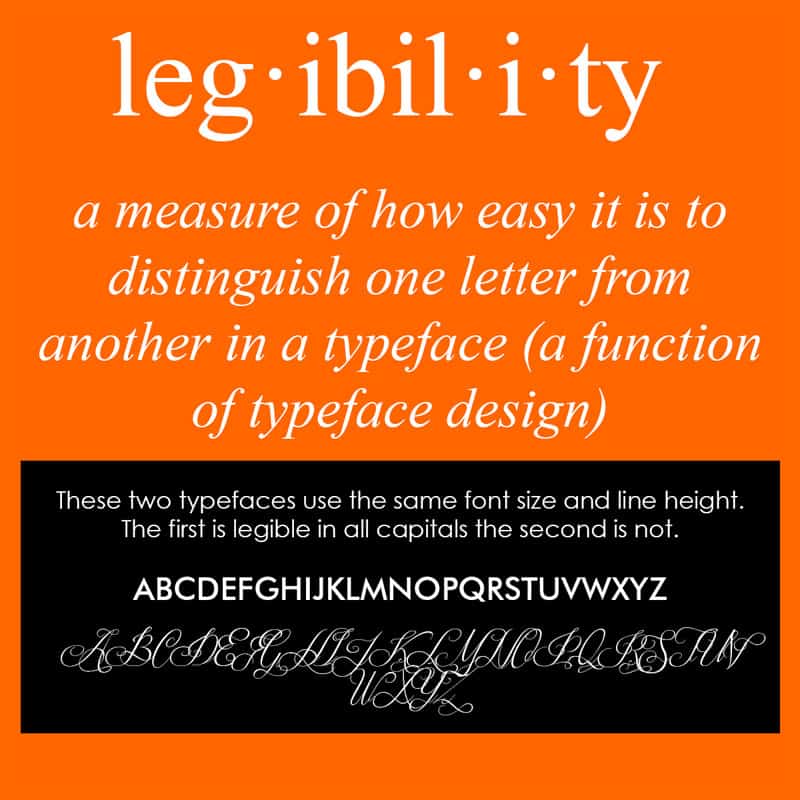 readable or legible