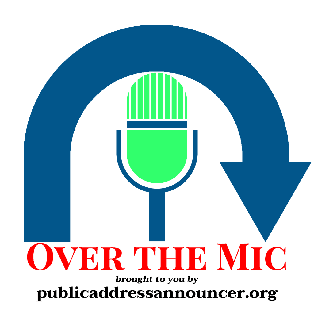 Public Address Announcer Over the Mic Store Logo
