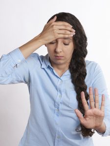 Public Address Announcer Overwhelmed Woman