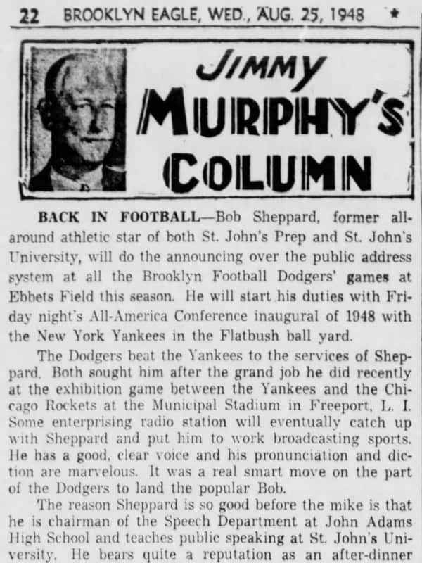 Public Address Announcer Bob Sheppard
