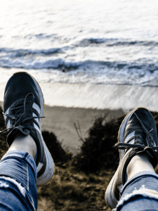 Hanging off a cliff