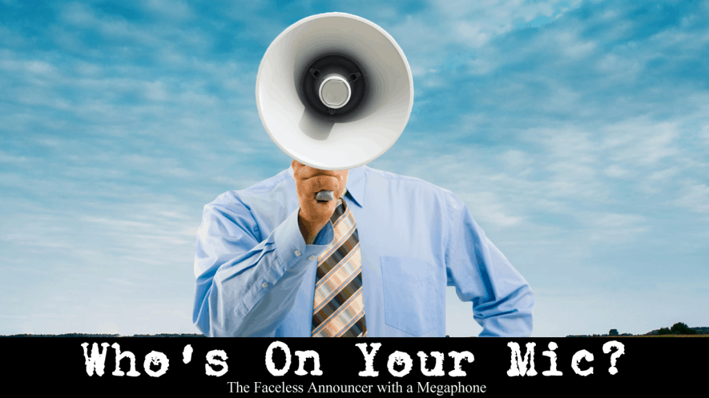 Faceless Public Address Announcer with a Megaphone